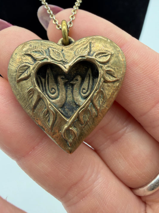Vintage Art Nuevo Heart Necklace