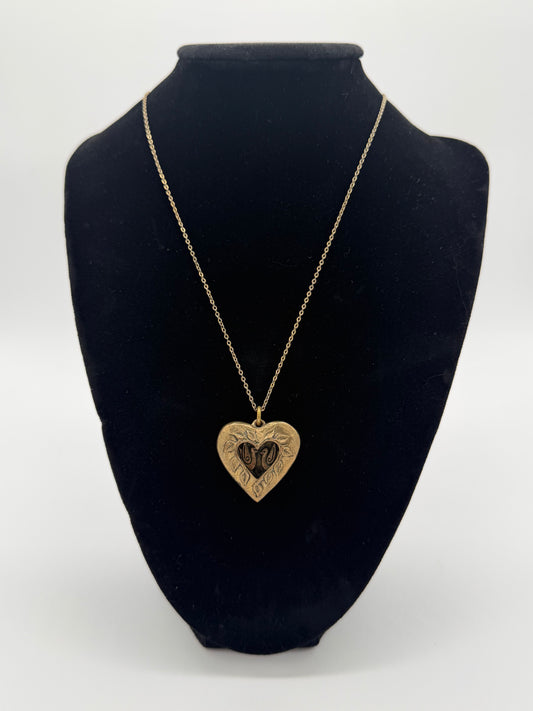 Vintage Art Nuevo Heart Necklace